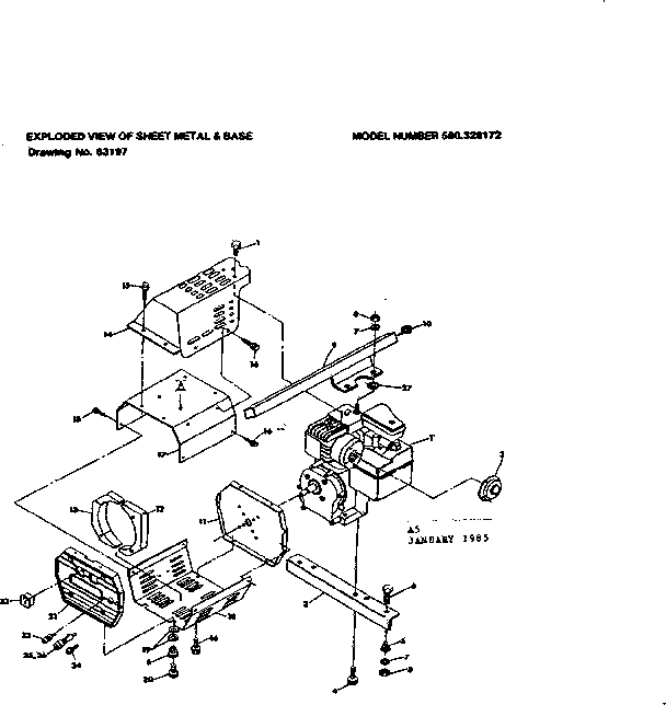 Complete engine and brackets