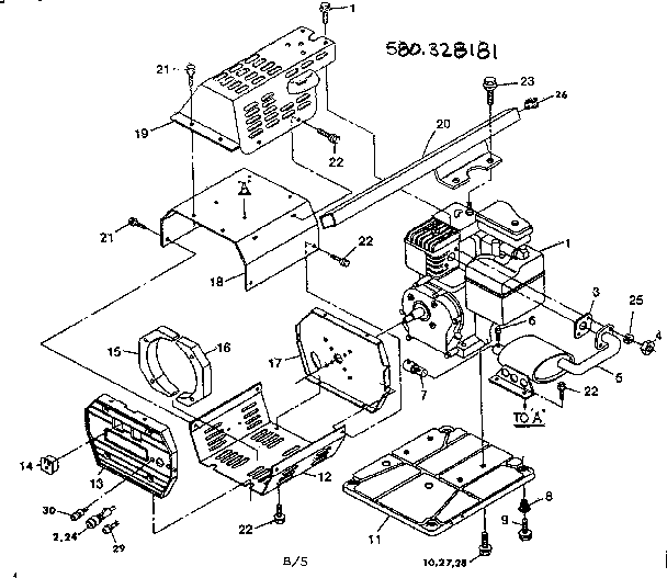 Complete engine and brackets