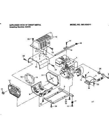 Complete engine and brackets