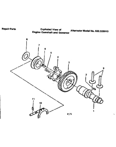 Engine camshaft and governor
