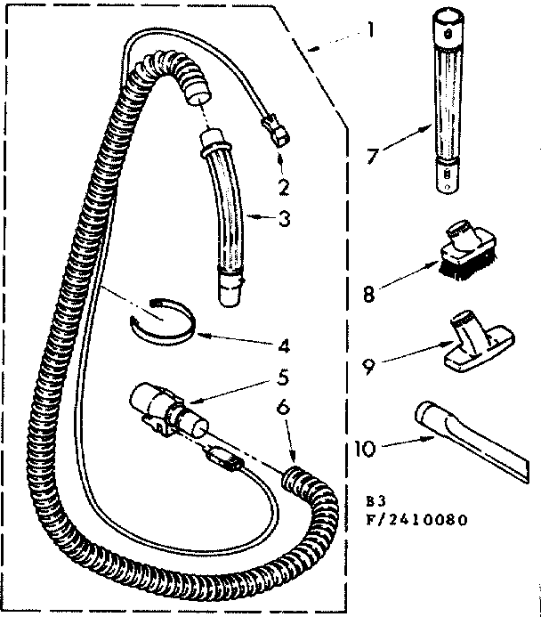 Hose and attachment parts