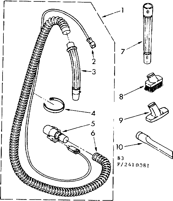 Hose and attachment parts