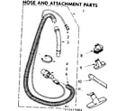 Kenmore 1162415080 hose and attachment parts diagram