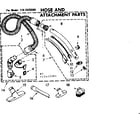 Kenmore 1162425580 hose and attachment parts diagram