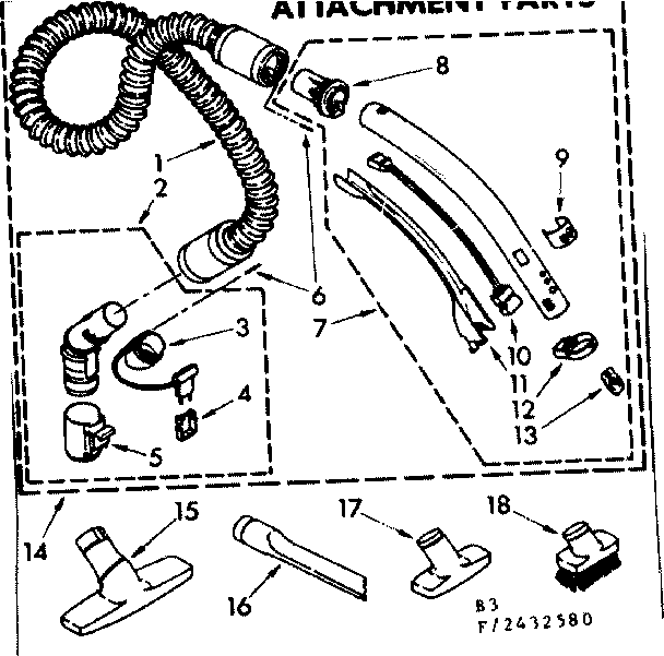 Hose and attachment parts