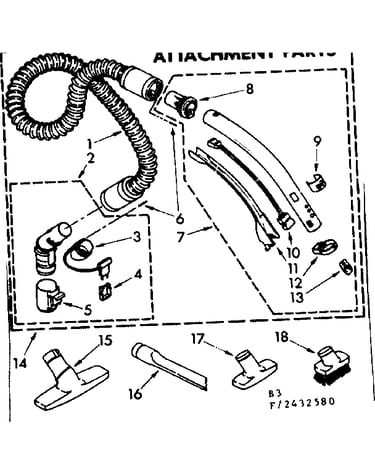 Hose and attachment parts