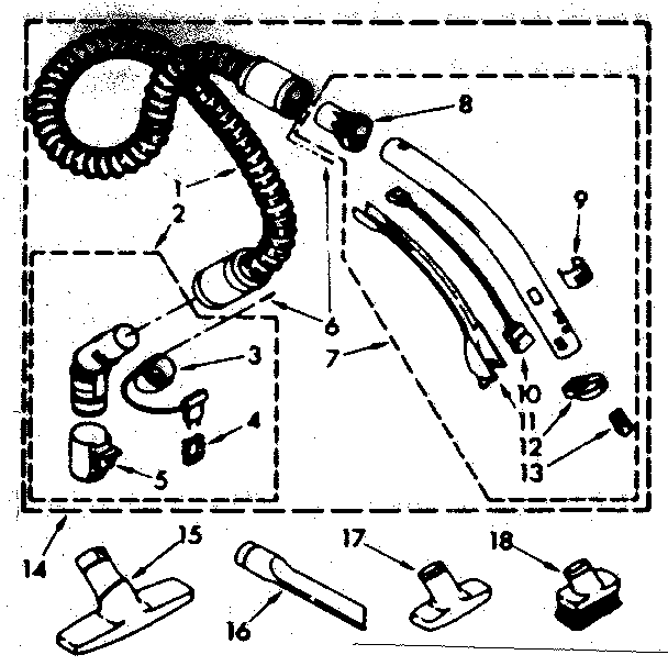 Hose and attachment parts