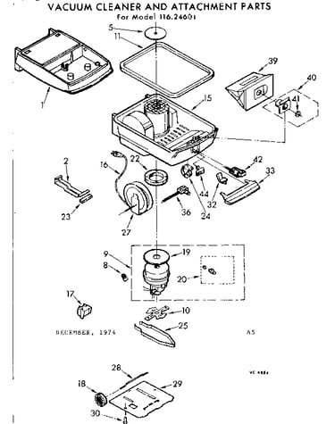 Vacuum cleaner and attachment parts