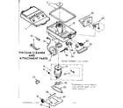 Kenmore 11624891 vacuum cleaner and attachment parts diagram