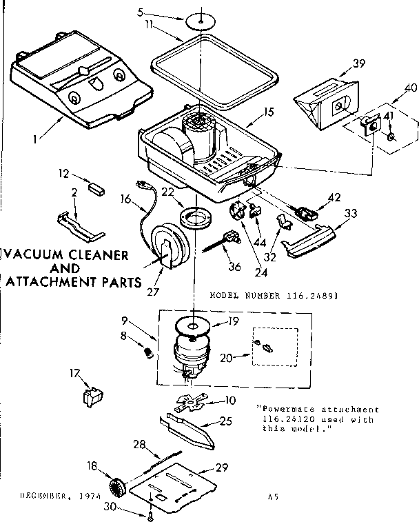 Vacuum cleaner and attachment parts