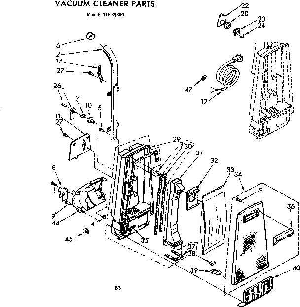 Handle and bag housing