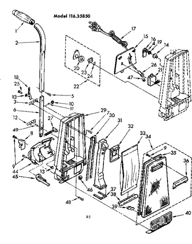 Handle and bag housing