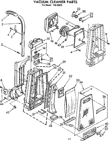 Handle and bag housing