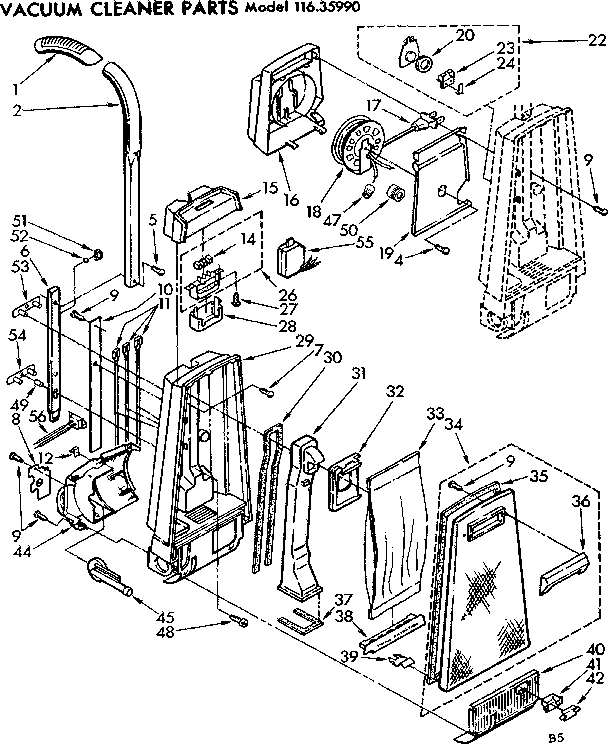 Handle and bag housing