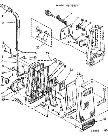 Handle and bag housing