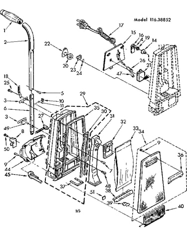 Handle and bag housing