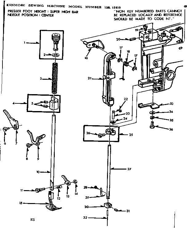 Presser bar assembly