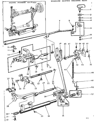 Feed lifting shaft complete
