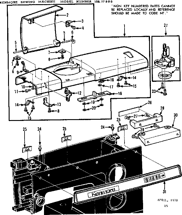 BOBBIN WINDER AND TOP PLATE