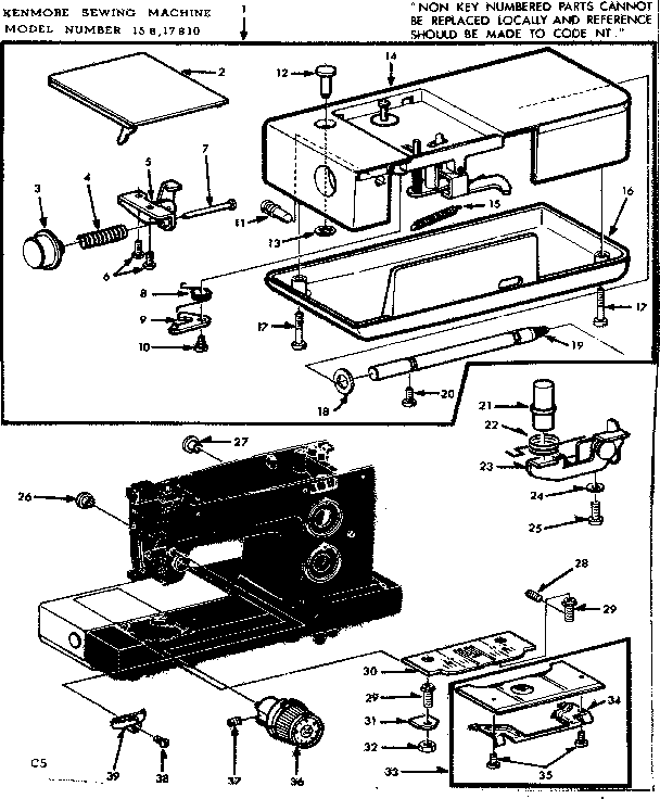 Needle plate and thread tension assembly