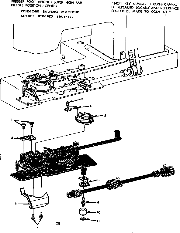 Bobbin case and feed dog
