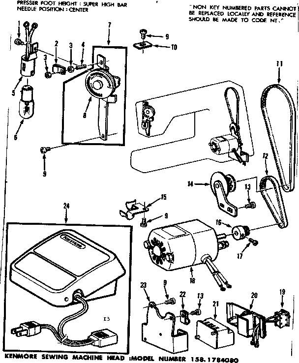 Motor assembly and foot control