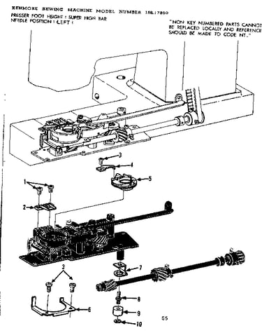 Bobbin case and feed dog