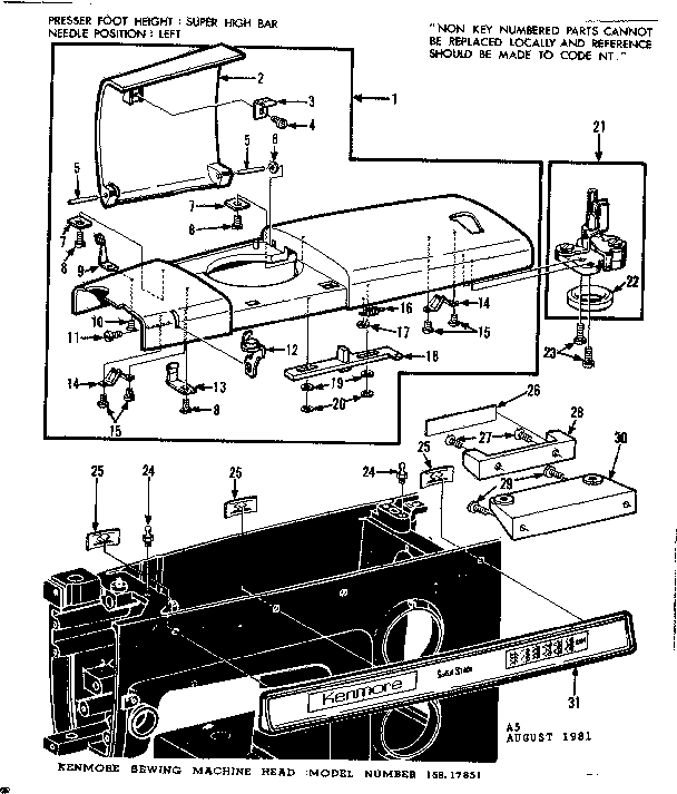 BOBBIN WINDER AND TOP PLATE