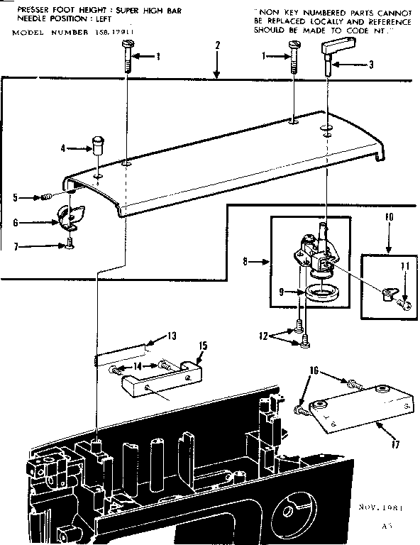 BOBBIN WINDER AND TOP PLATE