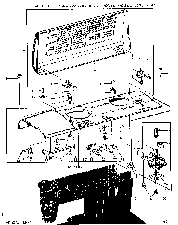 BOBBIN WINDER AND TOP COVER
