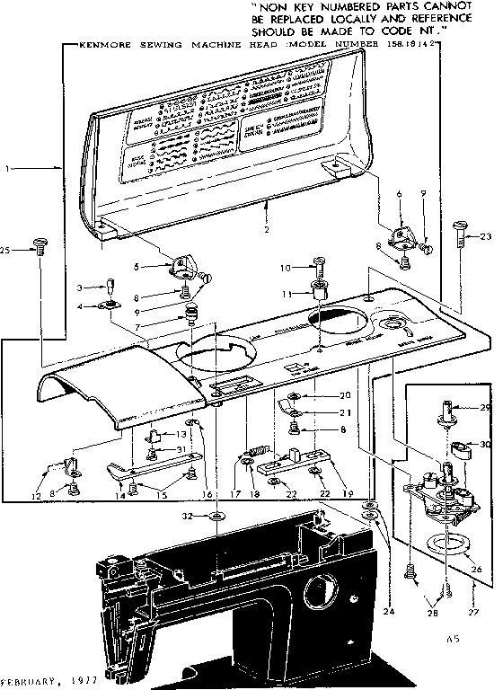 BOBBIN WINDER AND TOP COVER