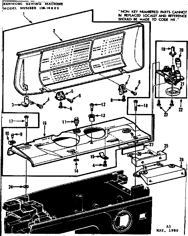 Bobbin winder and top cover
