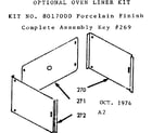 Kenmore 1038017000 optional oven liner diagram