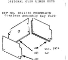 Kenmore 1038017010 optional oven liner diagram