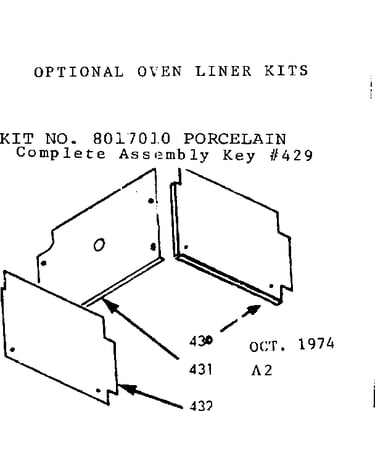 Optional oven liner