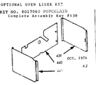 Kenmore 1038017060 optional oven liner diagram