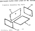 Kenmore 1038027210 optional oven liner diagram