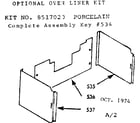 Kenmore 1038517020 optional oven liner diagram