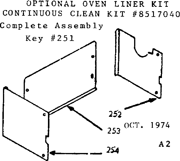 Optional oven liner