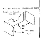 Kenmore 1038517050 optional oven liner diagram