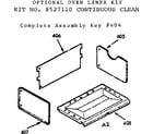 Kenmore 1038527120 optional oven liner diagram