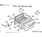 Kenmore 1033247301 oven and broiler door diagram