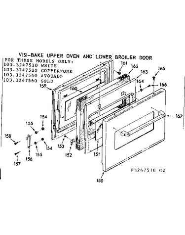 Visi-bake upper oven & lower broiler door