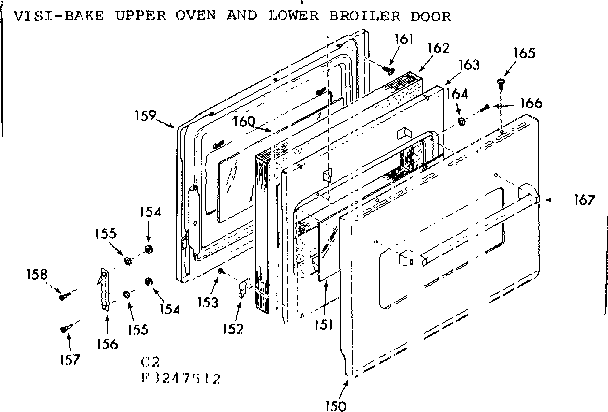 VISI-BAKE UPPER OVEN & LOWER BROILER DOOR