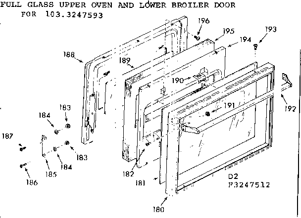 Full glass upper oven & lower broiler door