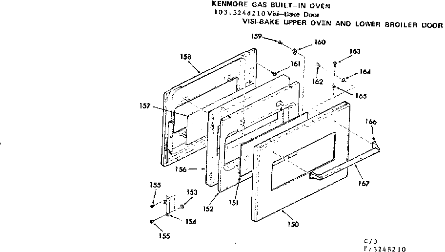 Visi-bake upper oven and lower broiler door