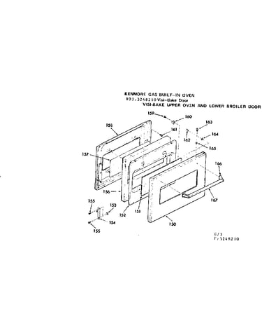 Visi-bake upper oven and lower broiler door