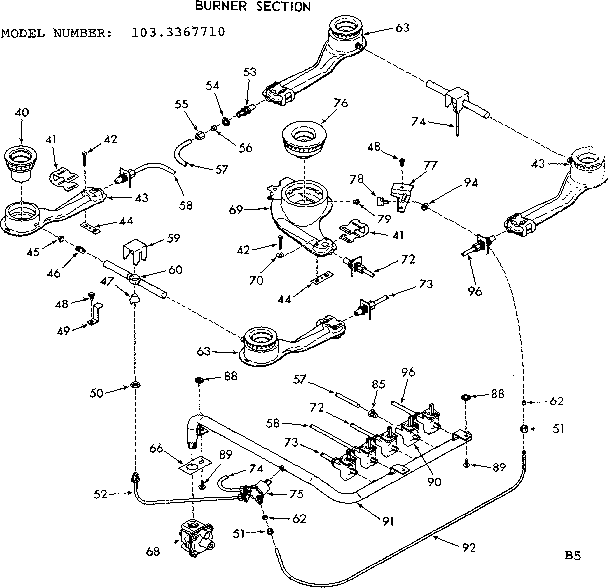 Burner section