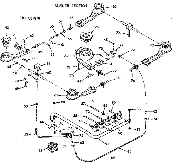 Burner section