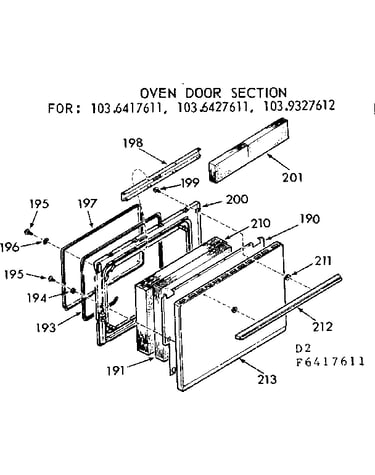 Oven door section